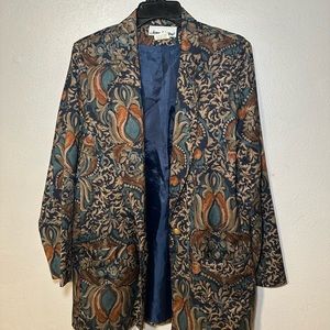 Floral One Button Blazer